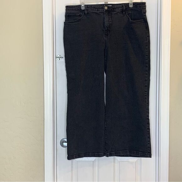 Ava & Viv Wide Leg Jeans Charcoal Black Color Size 22 - Picture 9 of 10